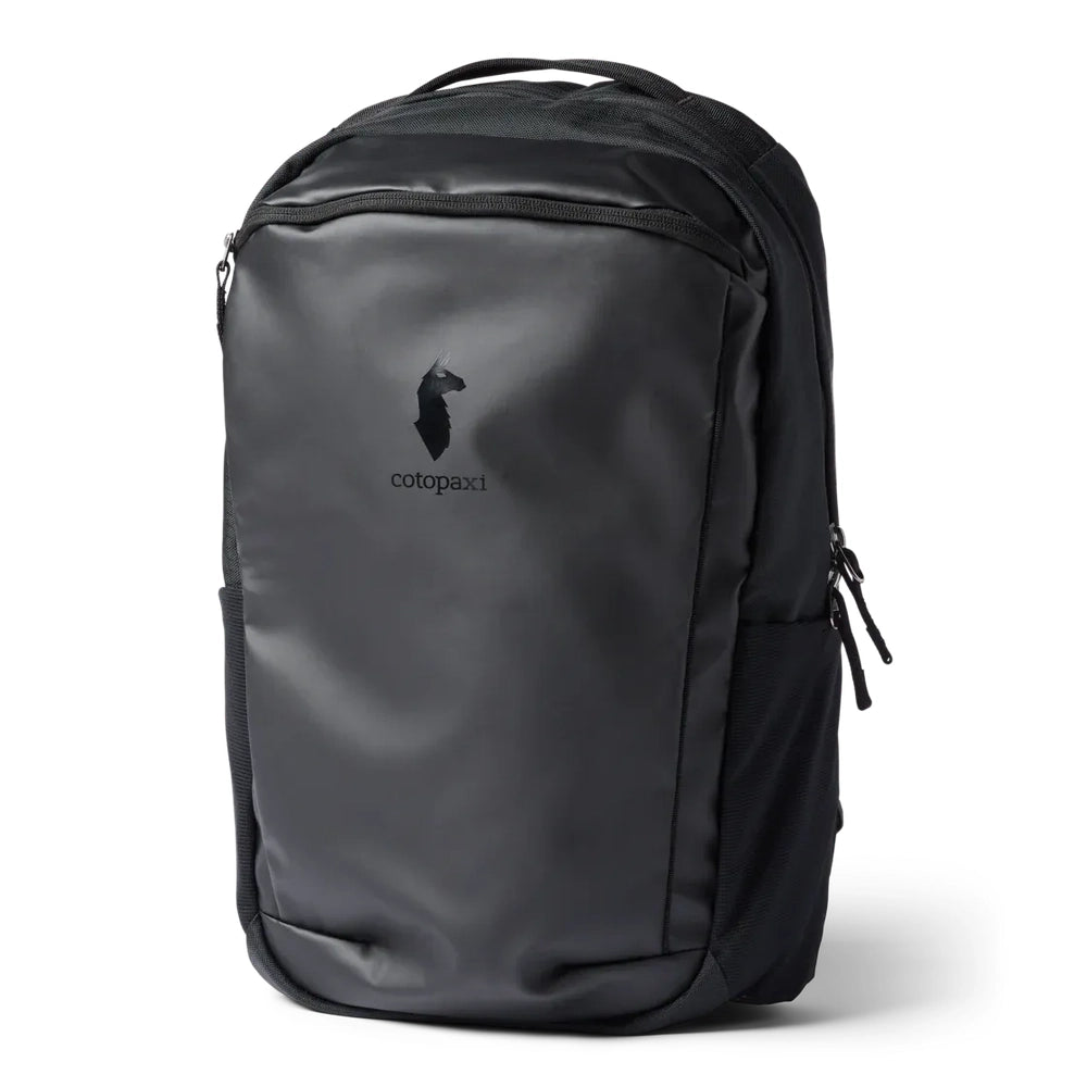 Cotopaxi Allpa 18L Daypack in Charcoal Gray with top handle and side mesh pocket