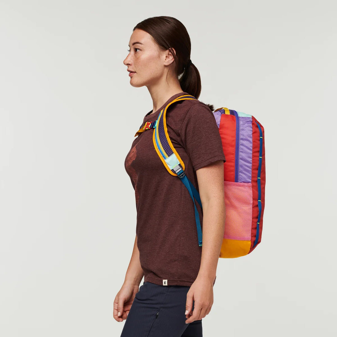 Cotopaxi Batac 16L Del Dia, side fit view; example colourway