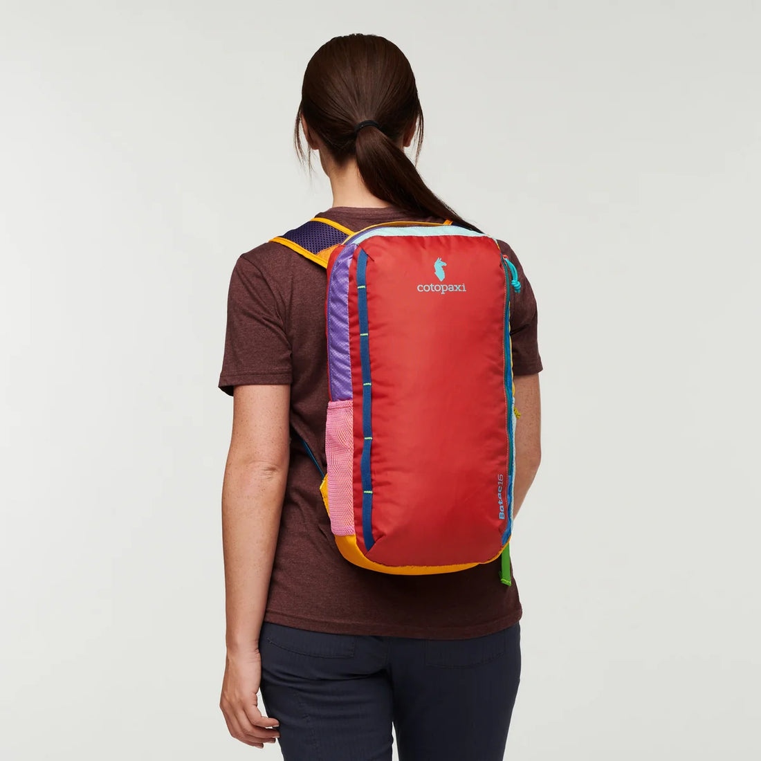 Cotopaxi Batac 16L Del Dia, back fit view; example colourway