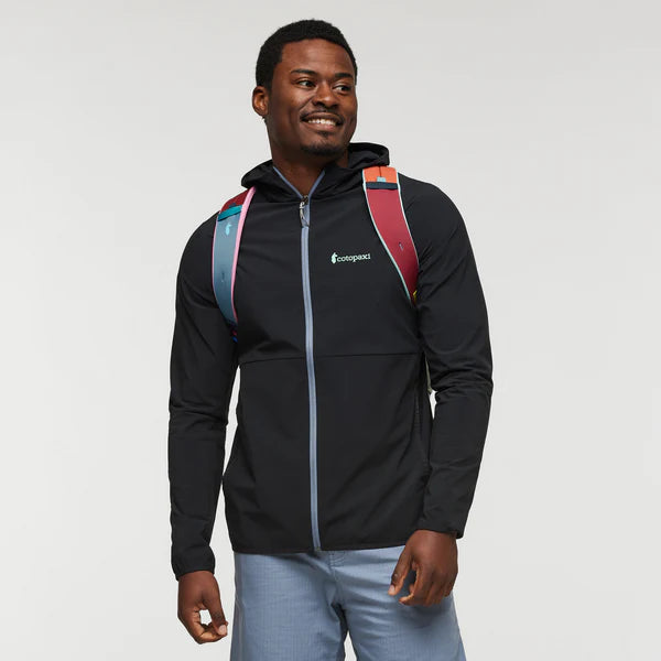 Cotopaxi Tasra 16L Backpack in Black with Multicolor Shoulder Straps
