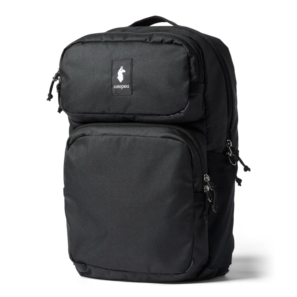 Cotopaxi Tasra 16L Daypack in Black with front zip pockets