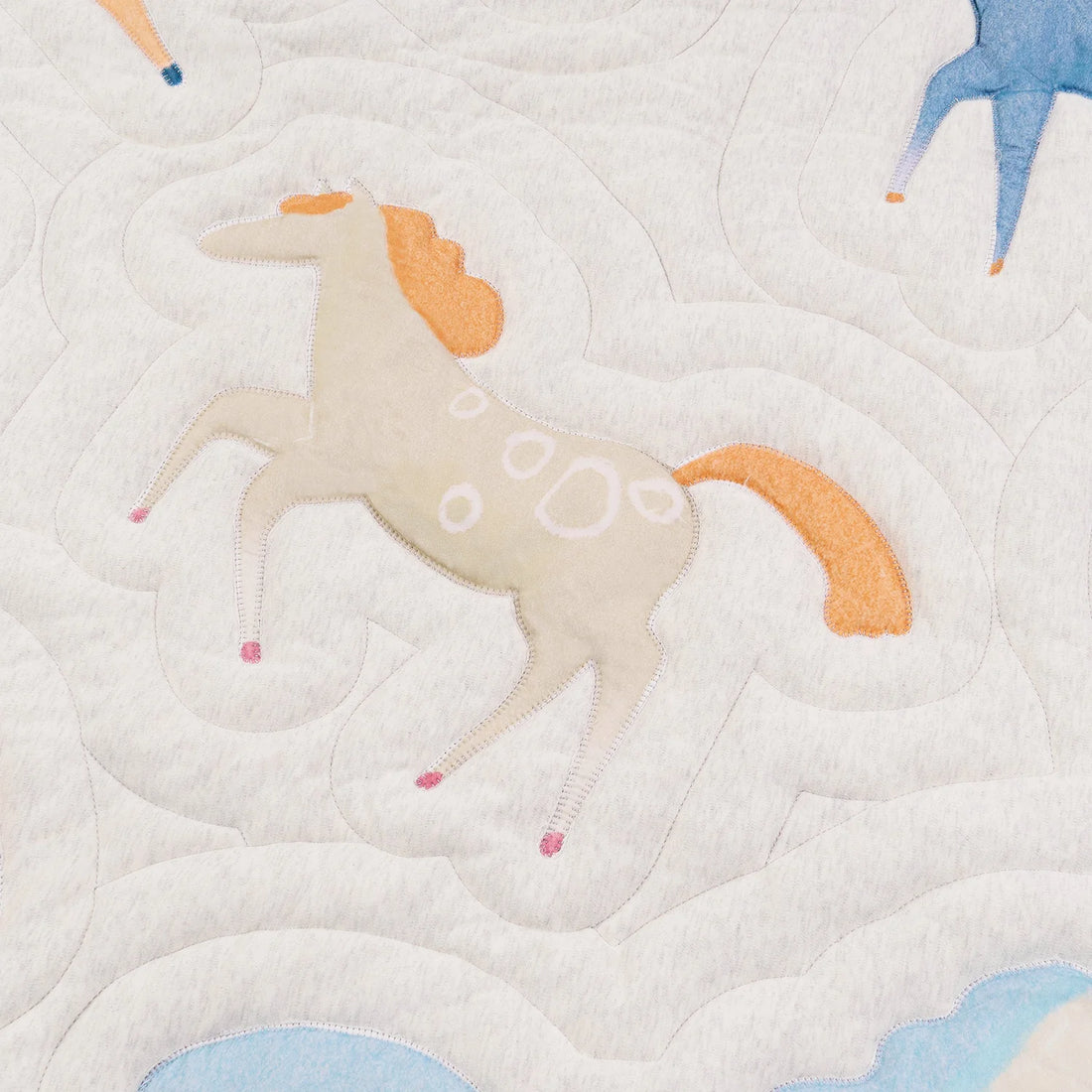 Nest Designs Cotton Jersey Nook Embroidered Quilted Cozy Blanket Small Pony Express — product detail