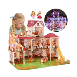 Cute Stone Flashing Colored Dollhouse House