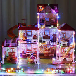 Cute Stone Flashing Colored Dollhouse House