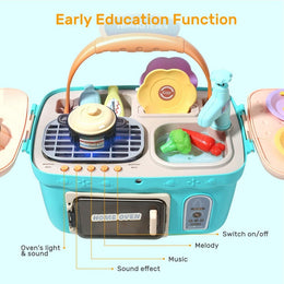 Cute Stone Kids Picnic & Kitchen Playset Blue