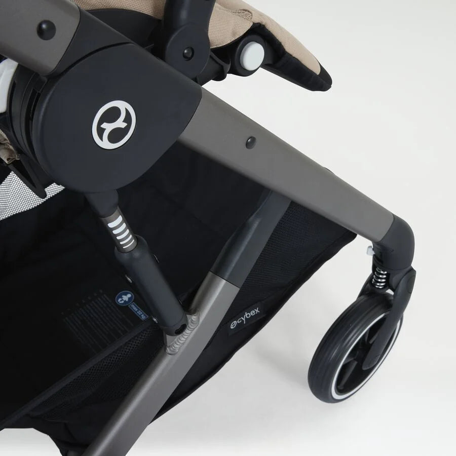 An image of the CYBEX Gold Balios S Lux Stroller, highlighting the Advanced Suspension feature.
