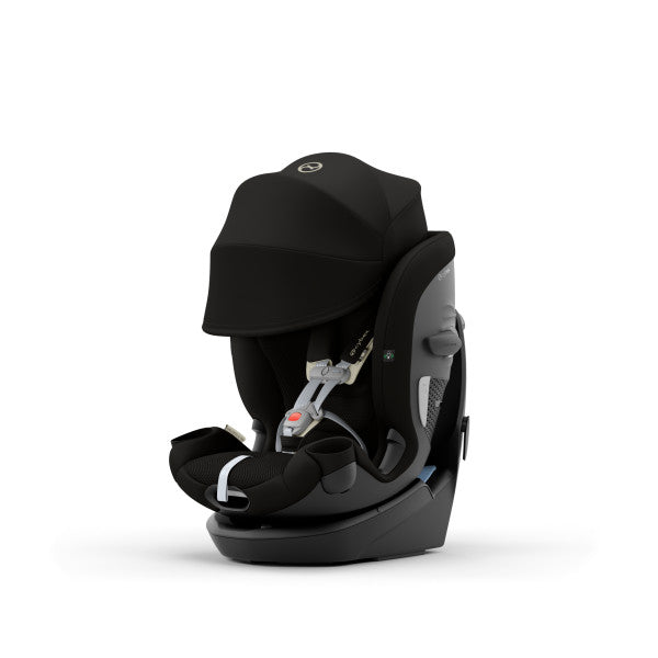 Feature graphic showing the Cybex Callisto G 360 Rotating All-In-One Convertible Car Seat in black.