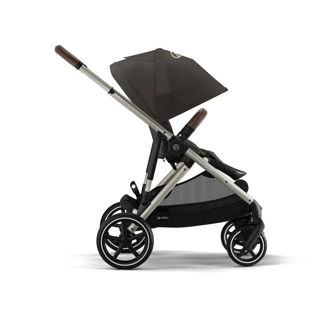 CYBEX Gazelle S V2 in Chocolate Brown with Taupe frame, side forward facing seat