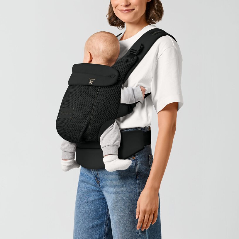 CYBEX Gold Amya Baby Carrier in Magic Black front inward carry