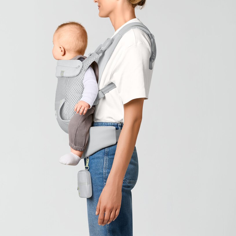 CYBEX Gold Laya Baby Carrier in Fog Grey front outward carry