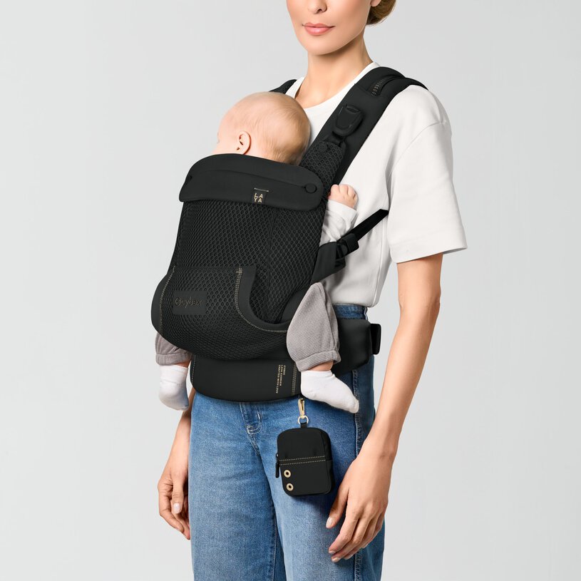 CYBEX Gold Laya Baby Carrier in Magic Black front inward carry