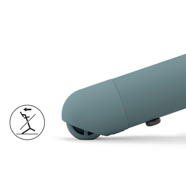 Close-up of the Cybex Lemo 2 High Chair 3-In-1 Set in teal with a wheeled base for easy mobility.