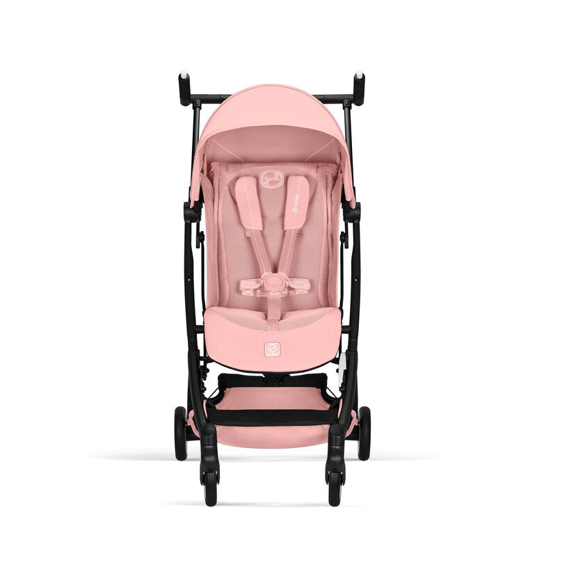 Cybex Libelle Ultra-compact Stroller in Candy Pink/Black Frame, straight-on front product view