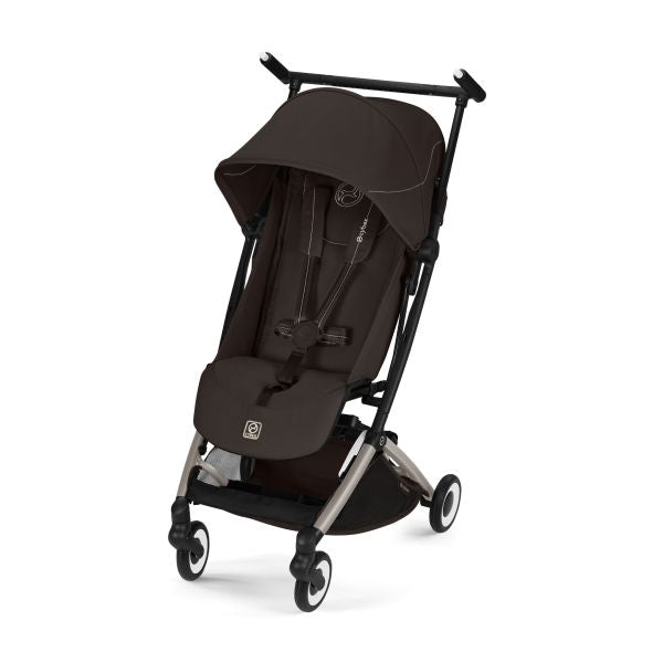 Cybex Libelle Ultra-compact Stroller in Chocolate Brown/Taupe Frame, front three-quarter product view