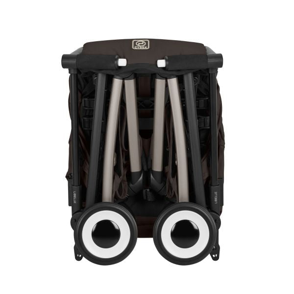 Cybex Libelle Ultra-compact Stroller in Chocolate Brown/Taupe Frame, compact folded product view