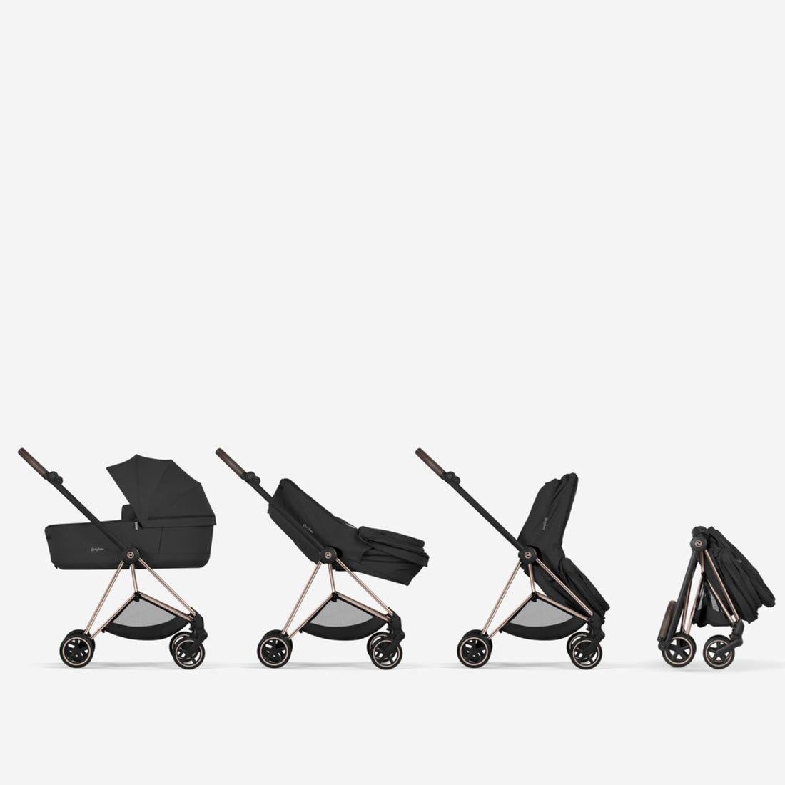 CYBEX Platinum Mios Fold Lux Carry Cot Stroller — Folds Compact on Frame