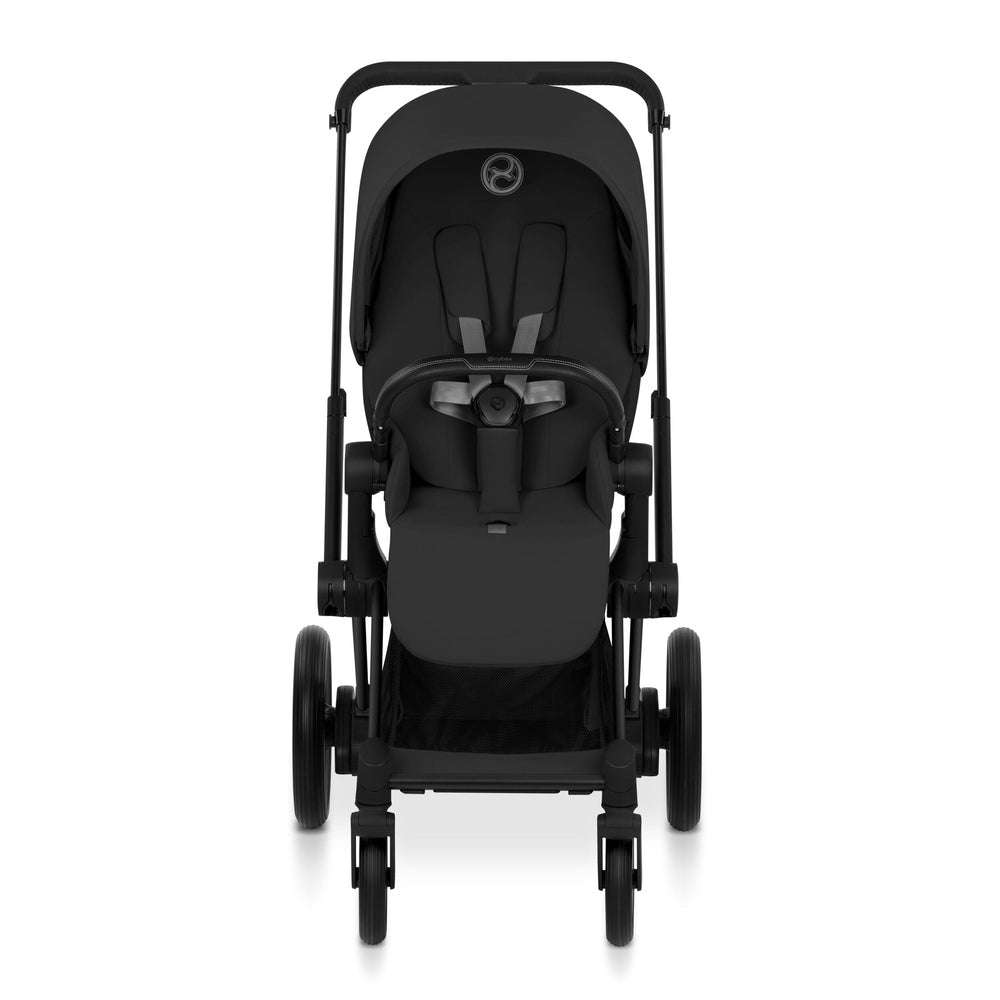 CYBEX e-Priam Matte Black Sepia Black stroller front view