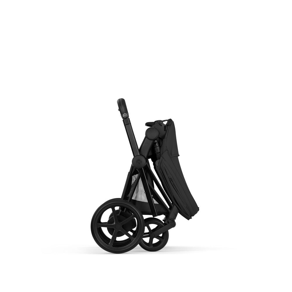 CYBEX e-Priam Matte Black Sepia Black folded side view