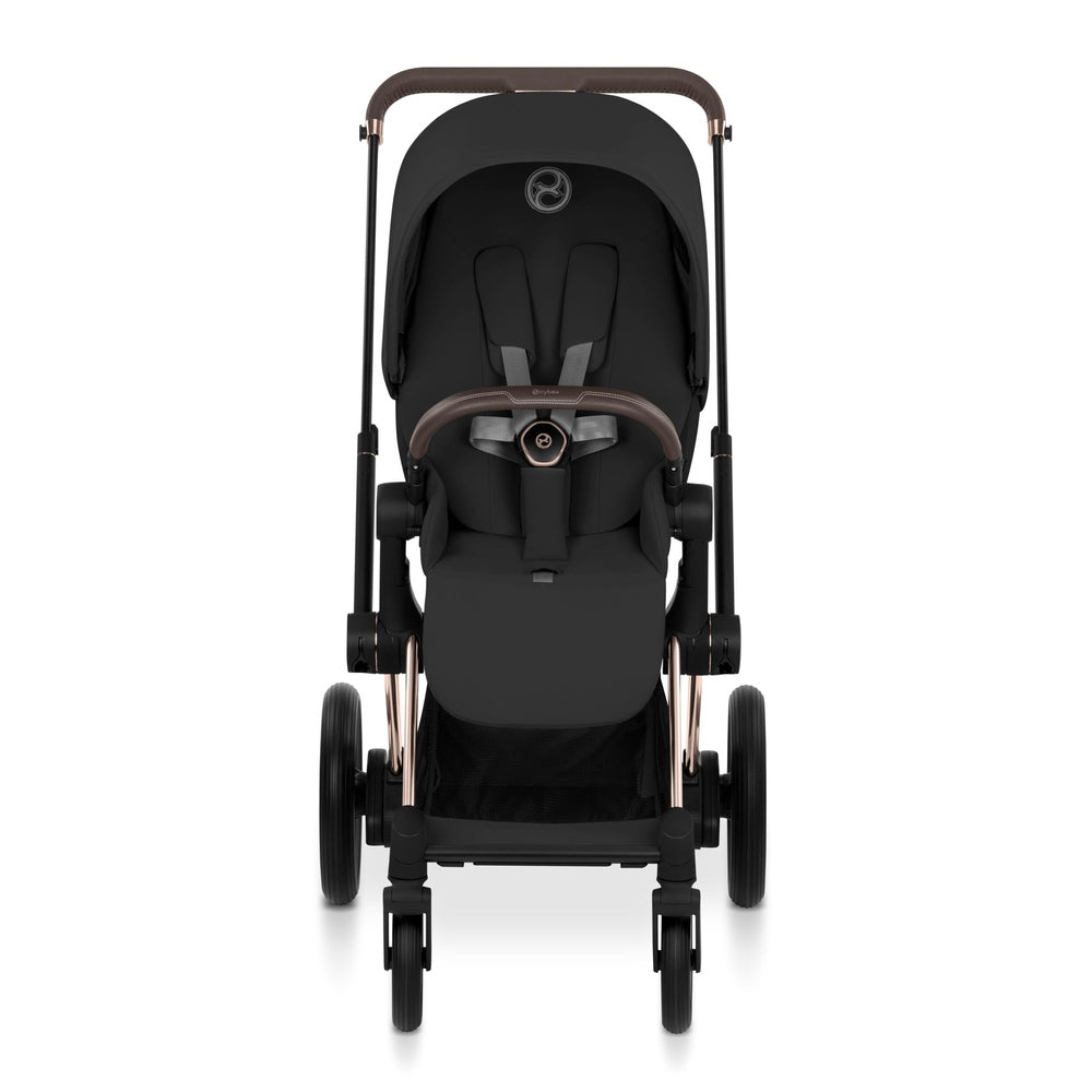 CYBEX e-Priam Rose Gold Sepia Black stroller front view