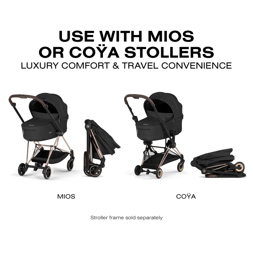 Cybex Platinum Mios 5 / Coya 2 Fold Lux Carry Cot newborn lie-flat carry cot view