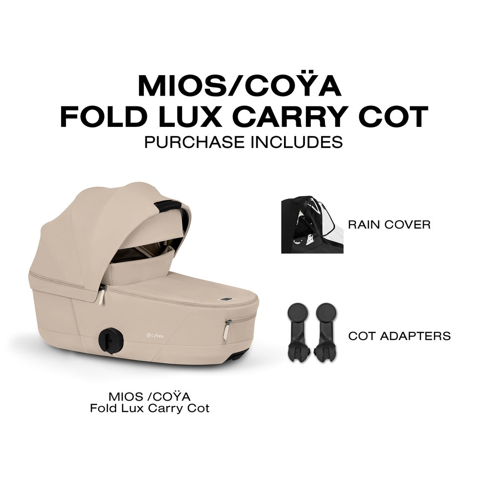 Cybex Platinum Mios 5 / Coya 2 Fold Lux Carry Cot stroller frame setup view gallery view 14