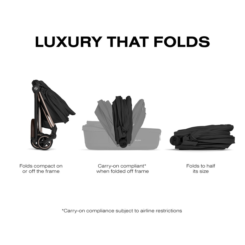 Cybex Platinum Mios 5 / Coya 2 Fold Lux Carry Cot folded carry cot view
