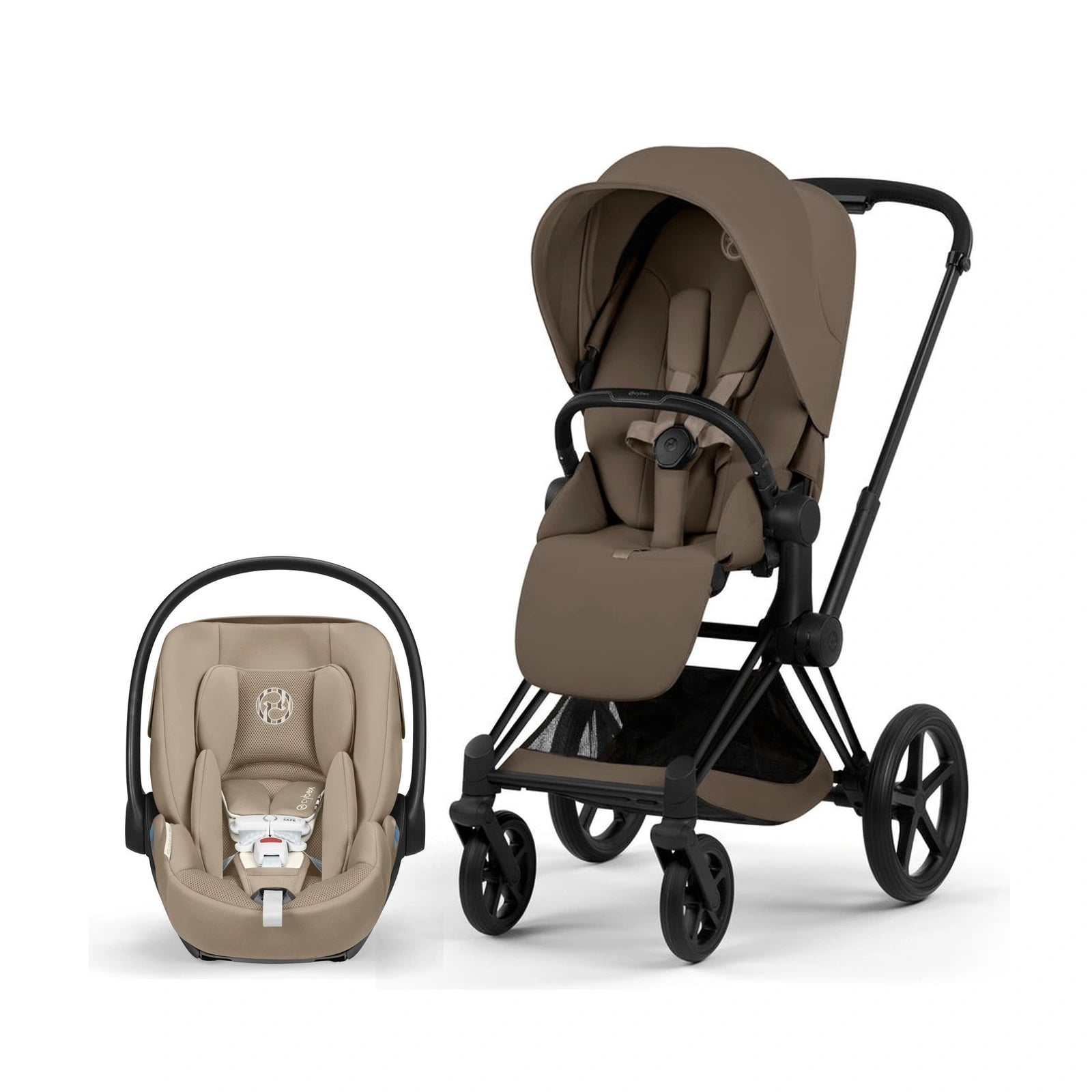 Cybex Platinum Priam 5 Luxury Stroller + Cloud G Pro Recline Infant Car Seat Bundle