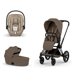 Cybex Platinum Priam 5 Stroller + Fold Cot + Cloud G Pro Recline Infant Car Seat Bundle