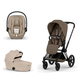 Cybex Platinum Priam 5 Stroller + Fold Cot + Cloud G Pro Recline Infant Car Seat Bundle