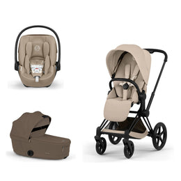 Cybex Platinum Priam 5 Stroller + Fold Cot + Cloud G Pro Recline Infant Car Seat Bundle