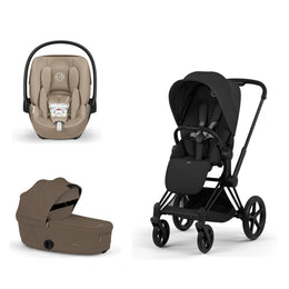 Cybex Platinum Priam 5 Stroller + Fold Cot + Cloud G Pro Recline Infant Car Seat Bundle