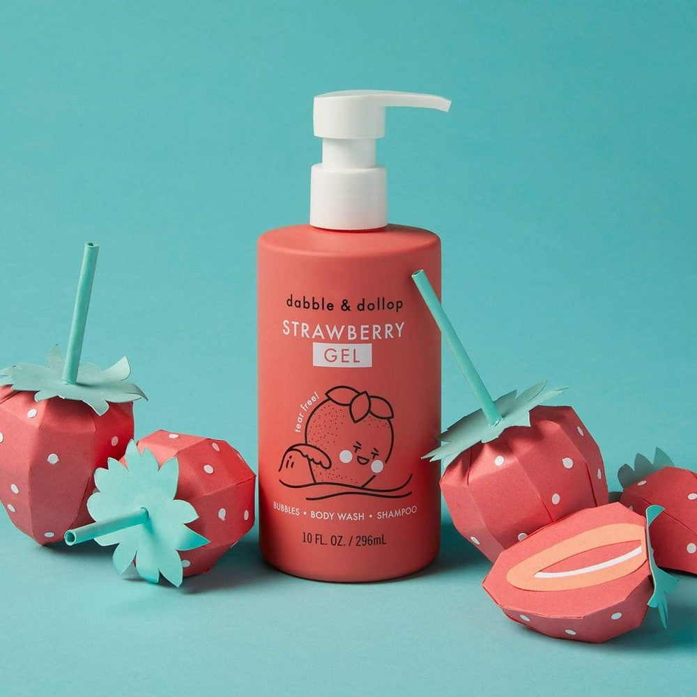 Dabble & Dollop All-Natural Shampoo, Body Wash & Bubbles Strawberry