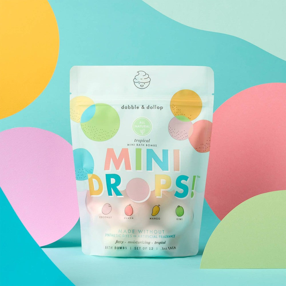 Dabble & Dollop Mini Drops Bath Bombs All-Natural Tropical Scents
