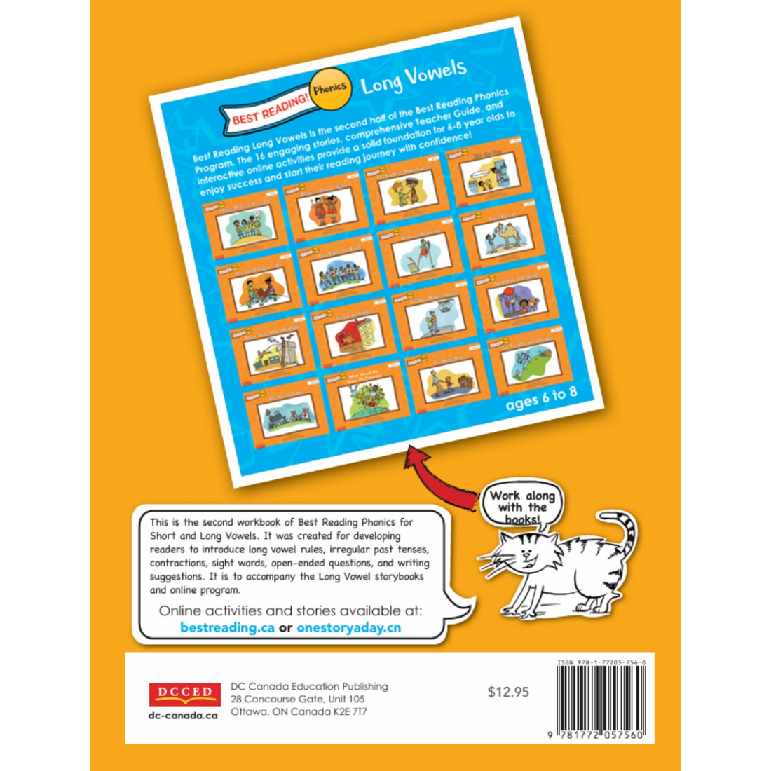 Best Reading! Phonics - Long Vowels Workbook - English back cover with publisher and book details