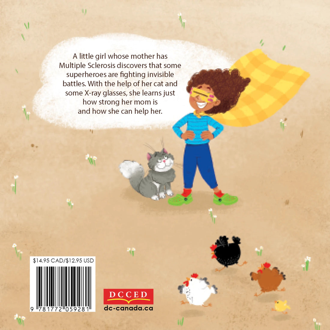 My Mom Is Not a Superhero - English back cover with publisher and book details