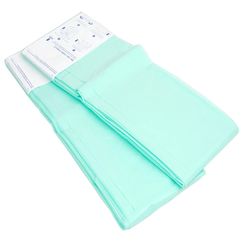 Dekor Plus Diaper Pail Refills 2-pack mint green plastic liners, neatly folded for easy insertion.