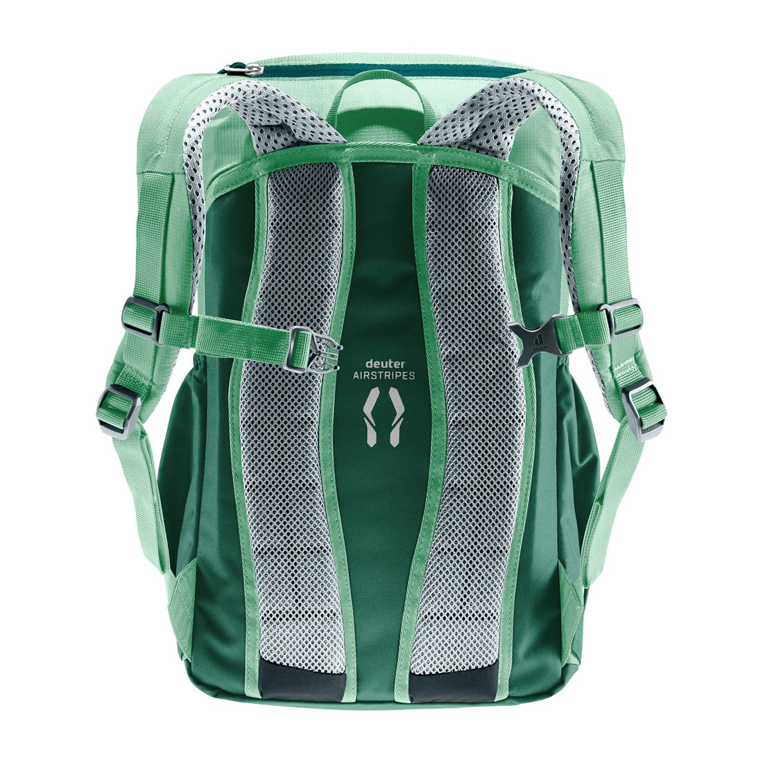 Deuter Junior Kids' Backpack in Spearmint Seagreen — straight rear view showing Airstripes back panel and straps