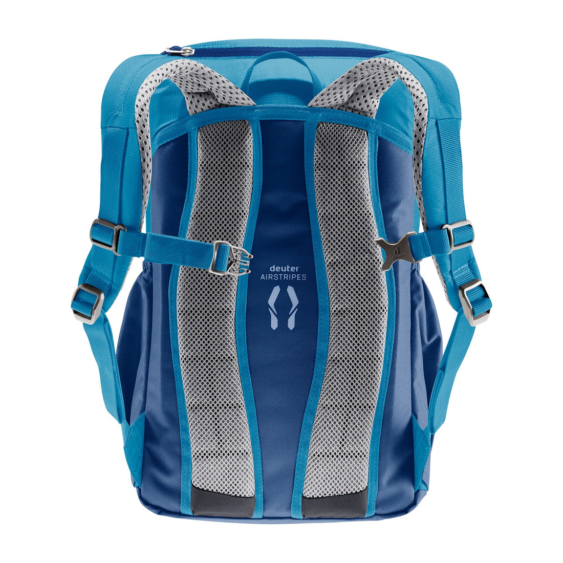 Deuter Junior Kids' Backpack in Wave Nightblue — straight rear view showing Airstripes back panel and straps