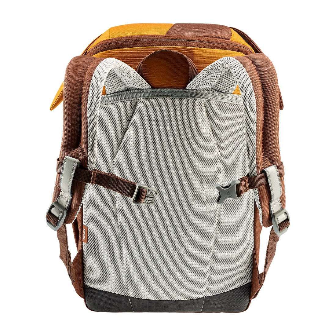 Deuter Kikki Kids' Backpack in Maple Umbra — straight rear view showing padded back panel and straps