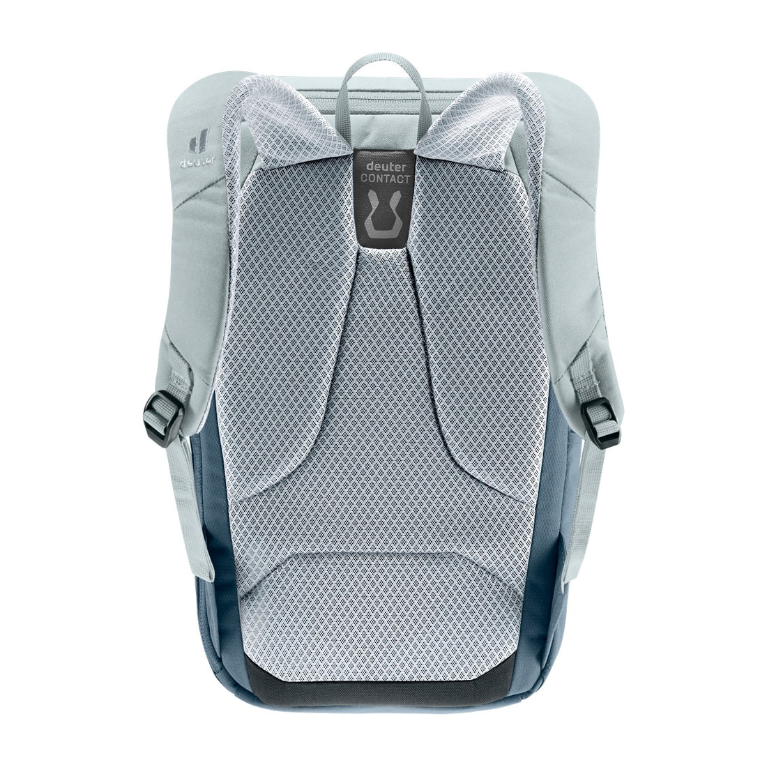 Deuter Overday Kids' Backpack in Ink Sage — straight rear view showing padded mesh back panel and straps