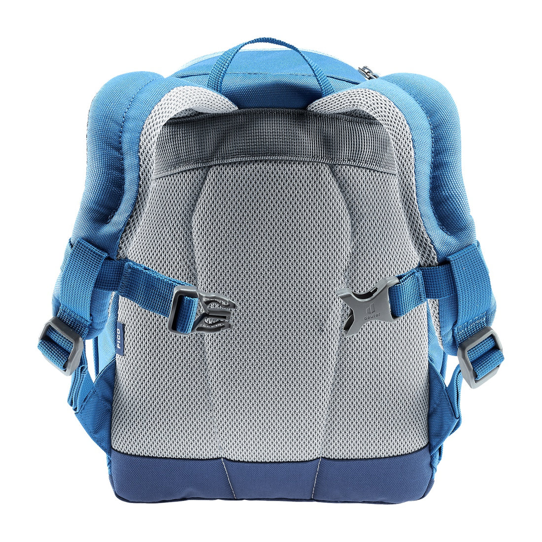 Deuter Pico Kids' Backpack in Aqua Wave — straight rear view showing padded back panel and straps