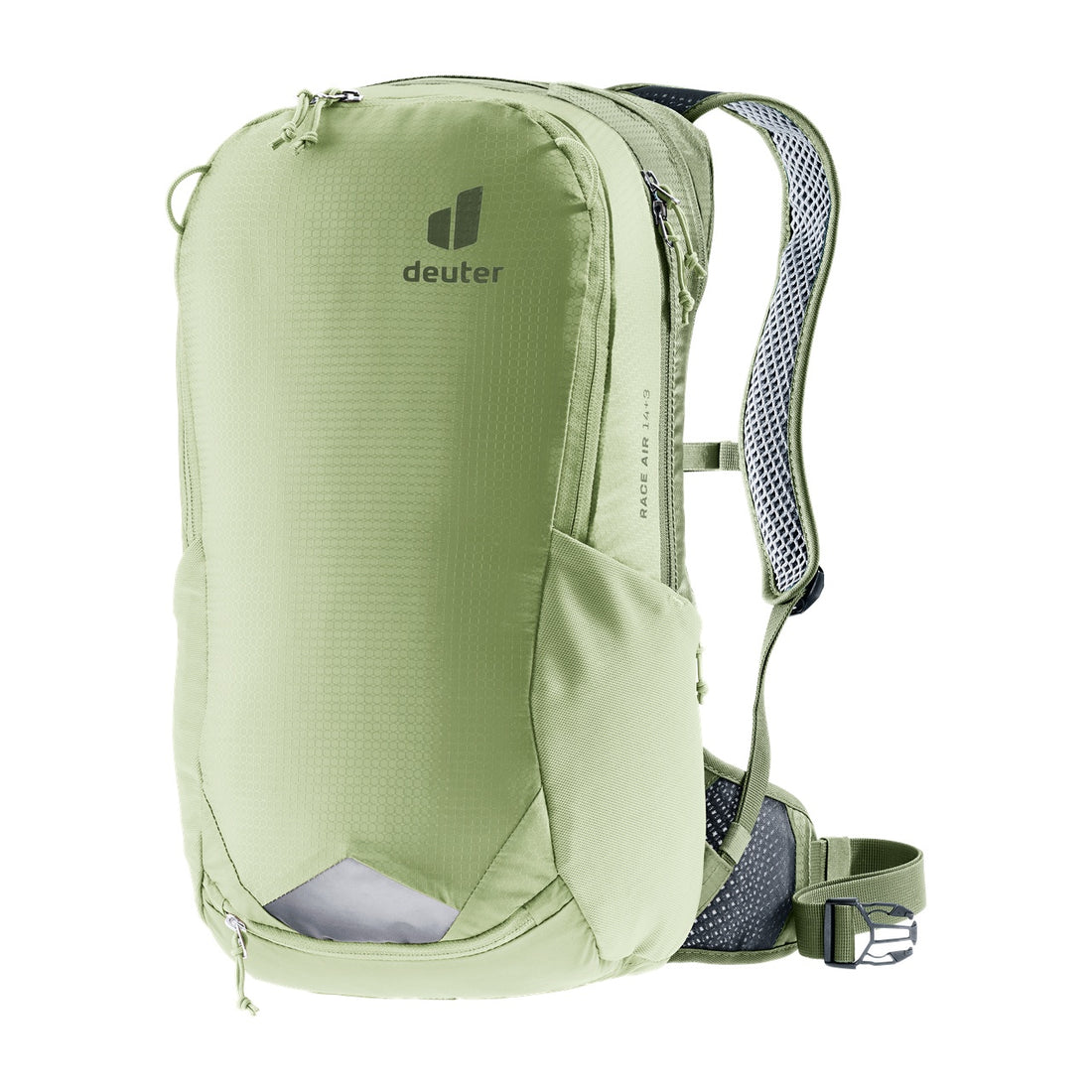 Deuter Race Air 14+3 Cycling Backpack in Mineral Grove — front three-quarter hero view