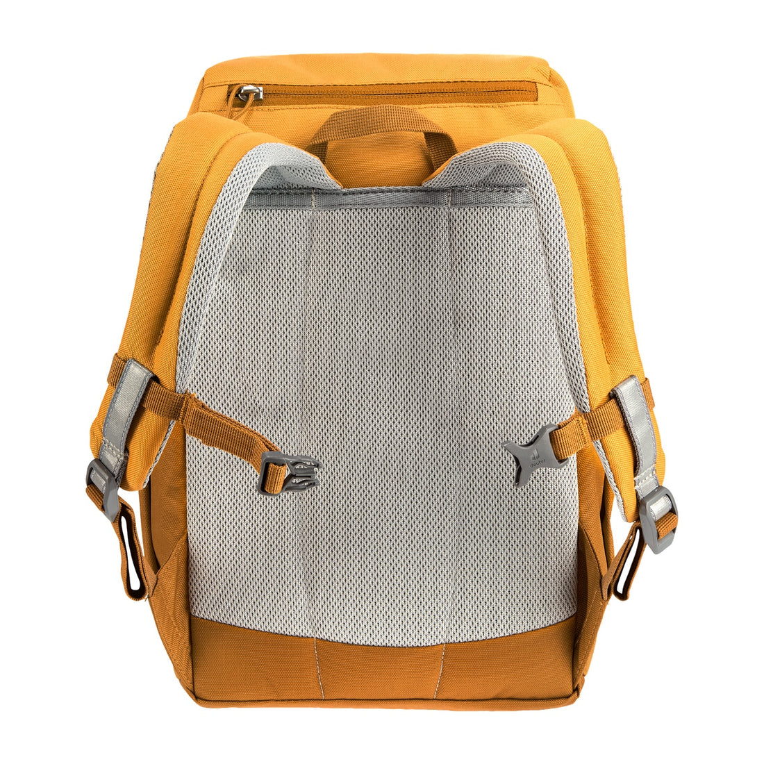 Deuter Schmusebär Kids' Backpack in Amber Maple — rear view showing padded back panel and shoulder straps