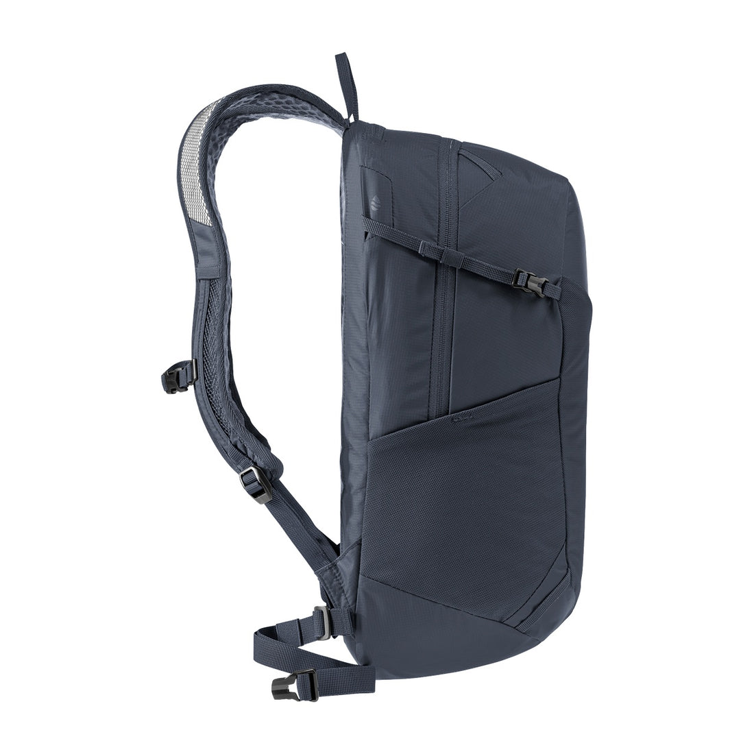 Deuter Speed Lite 21 Hiking Backpack in Black — right-side view showing compression strap and front panel