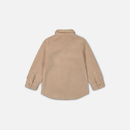 Deux Par Deux Sherpa Overshirt With Pocket Sesame