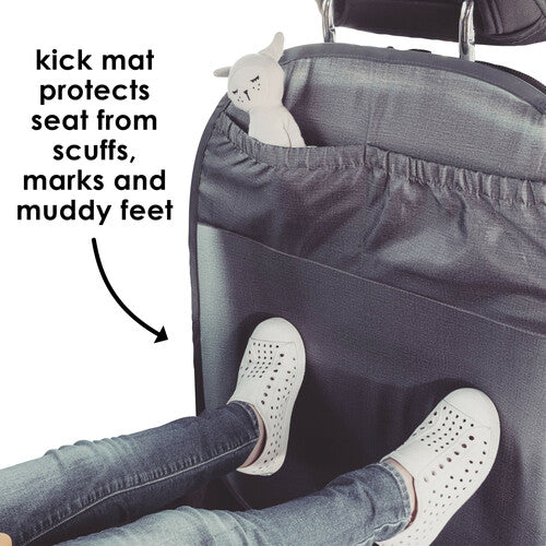 Diono Stuff N Scuff XL Grey kick mat for car seats protects against scuffs and muddy feet