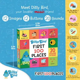 Ditty Bird Sound Book First 100 Places USB-C Rechargeable