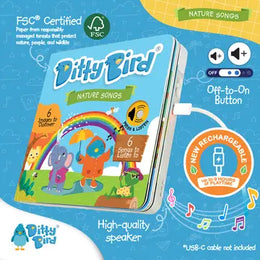 Ditty Bird Sound Book Nature Songs USB-C Rechargeable