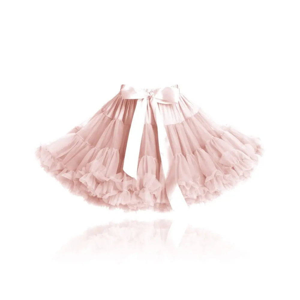 Dolly by Le Petit Tom Pettiskirt Dorothy in the Land of Dolls ballet pink tutu featuring layered ruffles and a white satin bow