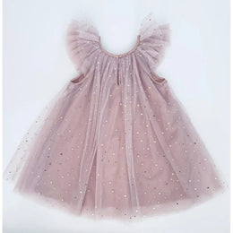Dolly By Le Petit Tom Stars & Moon Tulle Fairy Dress Dusty Violet Purple